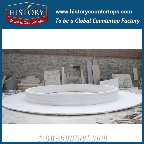 History Stone Competitive Price Wholesale Products, High Polished White Marble Exquisite Customized Large Fountain Pedestal for Garden, Square Decoration , Water Fountain & Handcrafts