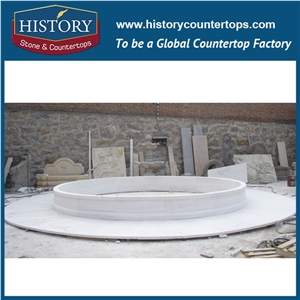 History Stone Competitive Price Wholesale Products, High Polished White Marble Exquisite Customized Large Fountain Pedestal for Garden, Square Decoration , Water Fountain & Handcrafts