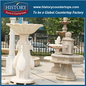 History Stone Economic Fountain by Qualified Producer in Quanzhou, Natural White Marble Modern Design Water Garden Fountain for Square, Park, Market, Stone Garden Fountain