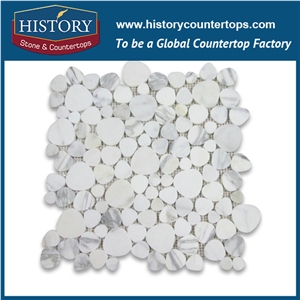 History Stone Engineered Shandong Supply Cheap Price, Wholesale Honed Calacatta Gold Heart Shaped Bubble Pattern Online Mosaic Floor Tiles for Interior Decoration, Flooring & Wall Mosaic