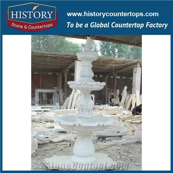 History Stone Excellent Fountain by Shandong Factory, Natural Yellow Granite Handwork Customized Layers Fountain for Garden, Park, Square, Villa Fountain, Decorative Stone Fountai