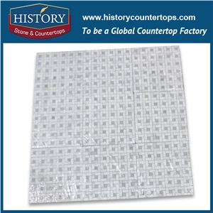 History Stone Famous Fujian Factory Best Style Popular Hot Selling, Natural Honed Carrara White Marble Pinwheel Pattern with Grey Dots Mosaic Tiles for Kitchen Backsplash and Tv Background Wall