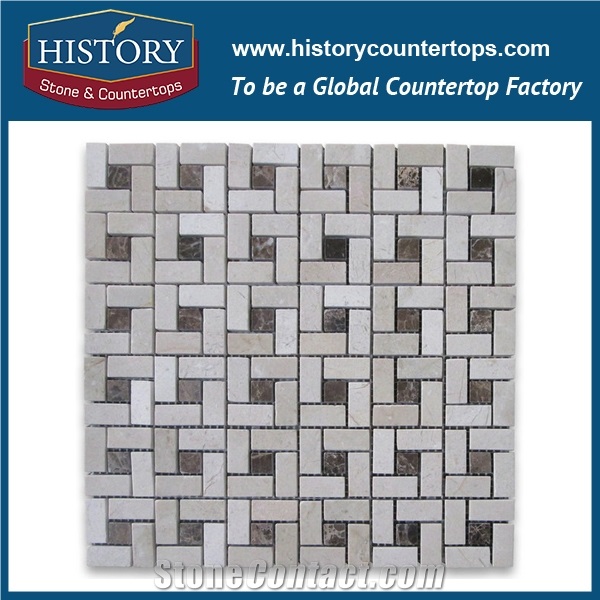 History Stone Famous Fujian Factory Best Style Popular Hot Selling, Natural Honed Carrara White Marble Pinwheel Pattern with Grey Dots Mosaic Tiles for Kitchen Backsplash and Tv Background Wall
