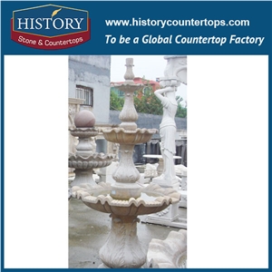 History Stone Fine Workmanship Cheap Fountain by Famous Producer in Guangdong, Natural Yellow Granite Three Layers Red Pedestal Fountain for Square, Park, Market, Stone Garden Fountain