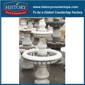 History Stone Fine Workmanship Cheap Fountain by Famous Producer in Guangdong, Natural Yellow Granite Three Layers Red Pedestal Fountain for Square, Park, Market, Stone Garden Fountain