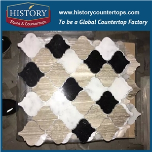 History Stone First Class Quanzhou Factory with Competitive Price, Beige Marble 3 D and Hexagon Mosaic Pattern for Inlay Flooring, Interior Decoration, Mural, Floor and Wall Mosaic Tiles