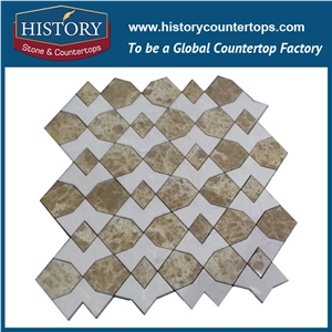 History Stone First Class Shandong Supplier Fine Quality Cheap Price, Natural Cream Bianco Carrara Marble Diamond- Shaped Mosaic for Interior Decoration, Floor & Wall Mosaic Tile