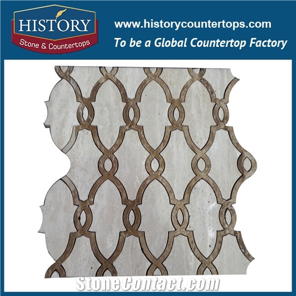 History Stone First Class Shandong Supplier Fine Quality Cheap Price, Natural Cream Bianco Carrara Marble Diamond- Shaped Mosaic for Interior Decoration, Floor & Wall Mosaic Tile
