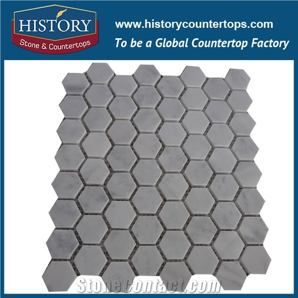 History Stone First Class Shandong Supplier Fine Quality Cheap Price, Natural Cream Bianco Carrara Marble Diamond- Shaped Mosaic for Interior Decoration, Floor & Wall Mosaic Tile