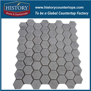 History Stone First Class Shandong Supplier Fine Quality Cheap Price, Natural Cream Bianco Carrara Marble Diamond- Shaped Mosaic for Interior Decoration, Floor & Wall Mosaic Tile