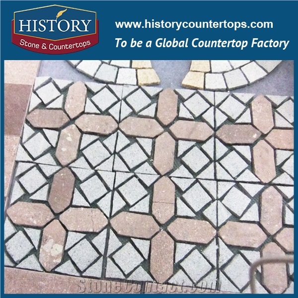 History Stone Free Style Irregular Natural Light Green and Beige Marble Mixed Slate Stone Mosaic Wall Tile Export from China