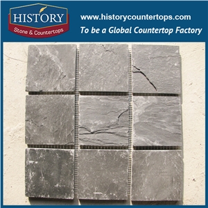 History Stone Free Style Irregular Natural Light Green and Beige Marble Mixed Slate Stone Mosaic Wall Tile Export from China