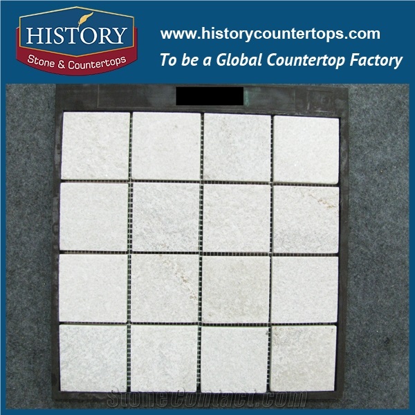 History Stone Free Style Irregular Natural Light Green and Beige Marble Mixed Slate Stone Mosaic Wall Tile Export from China
