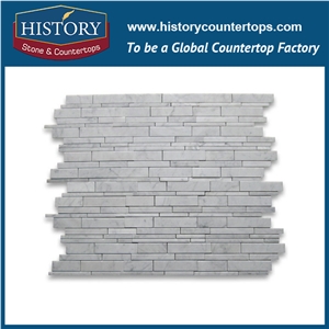 History Stone Guangdong Factory High Standard New Design, Polished Bianco Carrara White Marble Rectangular Pattern Mosaic Tiles for Bathroom, Kitchen, Hall, Decorative Flooring & Wall Mosaic