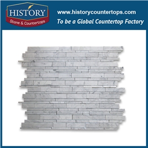 History Stone Guangdong Factory High Standard New Design, Polished Bianco Carrara White Marble Rectangular Pattern Mosaic Tiles for Bathroom, Kitchen, Hall, Decorative Flooring & Wall Mosaic