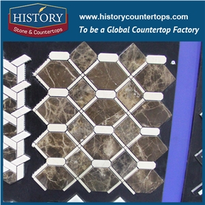History Stone Guangdong Supplier with Factory Price Great Features, Dark and Light Emperador Hexagon Pattern Mosaic Tile with Low Price for House Decoration, Brown Marble Floor & Wall Mosaic History Stone Guangdong Supplier with Factory Price Great Features, Dark and Light Emperador Hexagon Pattern Mosaic Tile with Low Price for House Decoration, Brown Marble Floor & Wall Mosaic