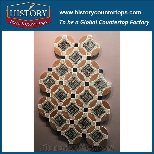 History Stone Guangdong Supplier with Factory Price Great Features, Dark and Light Emperador Hexagon Pattern Mosaic Tile with Low Price for House Decoration, Brown Marble Floor & Wall Mosaic