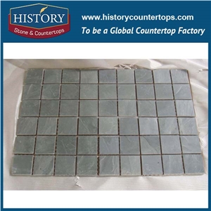 History Stone Guangdong Supplier with Factory Price Quick Delivery, Grey Slate Square Pattern Mosaic Tile with Low Price for House Decoration, Natural Stone Floor and Wall Mosaic