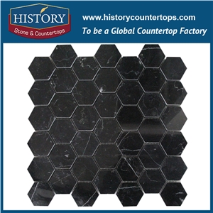 History Stone Guaranteed Brand Quanzhou Supplier Qualified Products, Indian Style Luxury Decoration Tumbled Carrara White Marble 2 Inches Hexagon Mosaic Tiles, Wall and Flooring Mosaic