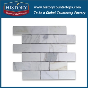 History Stone Guaranteed Brand Quanzhou Supplier Qualified Products, Popular Italy Calacatta Gold Marble Grand Brick Mosaic Tiles with Low Price for House Decoration, Flooring & Wall Mosaic