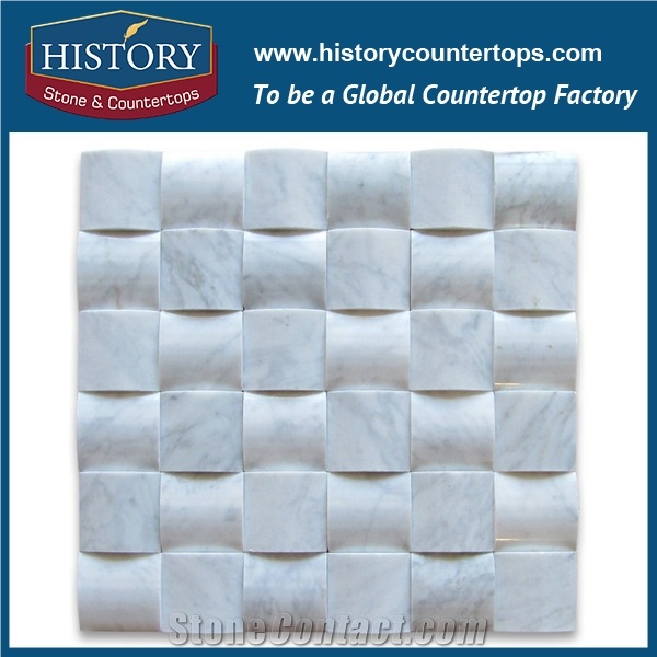 History Stone Guaranteed Quality Quanzhou Shuitou Quality, Popular Polished Cream Marfil 3 D Cambered 2×2 Mosaic Tiles with Low Price for House Decoration, Flooring & Wall Beige Marble Mosaic