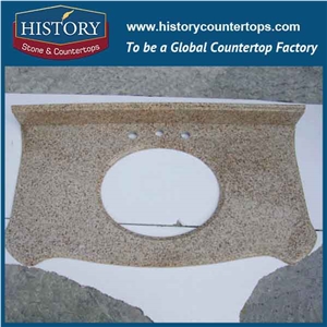 History Stone Hg008 G682 Golden Yellow Flat Polished Customized Size Modular Smooth Surface Bathroom Countertop & Vanity Top for Indoor Construction
