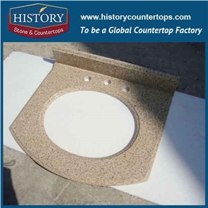 History Stone Hg008 G682 Golden Yellow Ogee Bllnose Edge Polishing Customized Shape Trim Molding Granite Countertop & Vanity Top for Sale