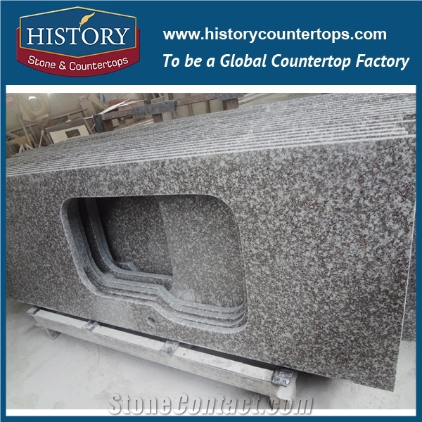 History Stone Hg016 G664 Bainbrook Brown Double Ogee Standard Prefab Size Custom Made Bathroom Design Granite Countertops & Bathroom Vanity Top