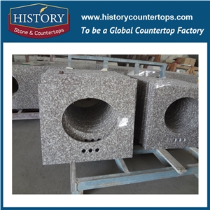 History Stone Hg016 G664 Bainbrook Brown Double Ogee Standard Prefab Size Custom Made Bathroom Design Granite Countertops & Bathroom Vanity Top