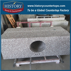 History Stone Hg016 G664 Bainbrook Brown Double Ogee Standard Prefab Size Custom Made Bathroom Design Granite Countertops & Bathroom Vanity Top
