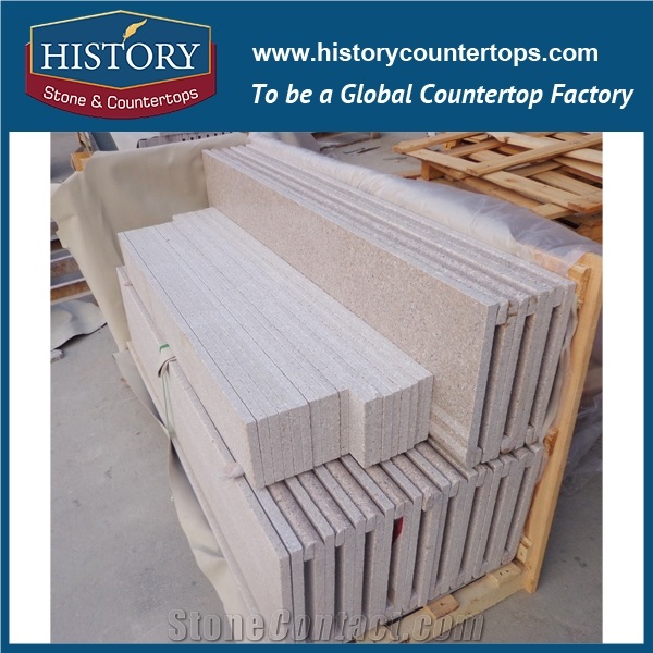 History Stone Hg030 G681 Beige Cream Honded Finish Customised Shape Vanity Set Granite Replacement for Countertops & Bathroom Vanity Top