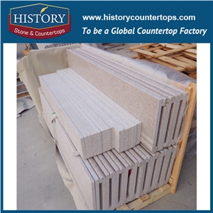 History Stone Hg030 G681 Beige Cream Honded Finish Customised Shape Vanity Set Granite Replacement for Countertops & Bathroom Vanity Top