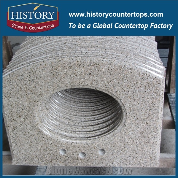 History Stone Hg030 G681 Beige Cream Honded Finish Customised Shape Vanity Set Granite Replacement for Countertops & Bathroom Vanity Top