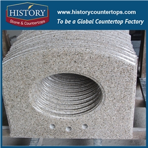 History Stone Hg030 G681 Beige Cream Honded Finish Customised Shape Vanity Set Granite Replacement for Countertops & Bathroom Vanity Top