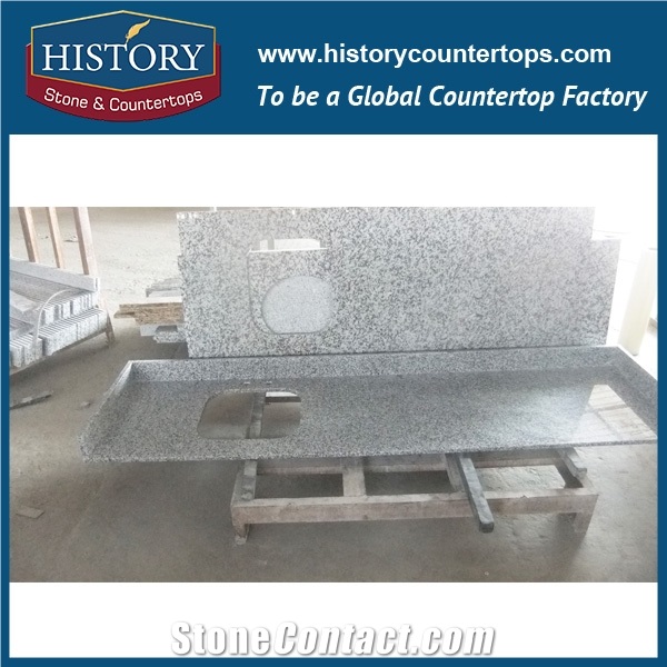 History Stone Hg036 G439 Big White Flower Flat Polished Professional Customised Granite Countertops & Bathroom Vanity Top for Indoor Construction