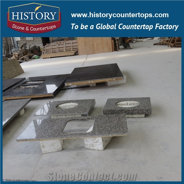 History Stone Hg038a G5158 Yellow Leopard Skin Flower Bainbrook Brown Double Ogee Standard Prefab Size Custom Made Countertops & Bathroom Vanity Top