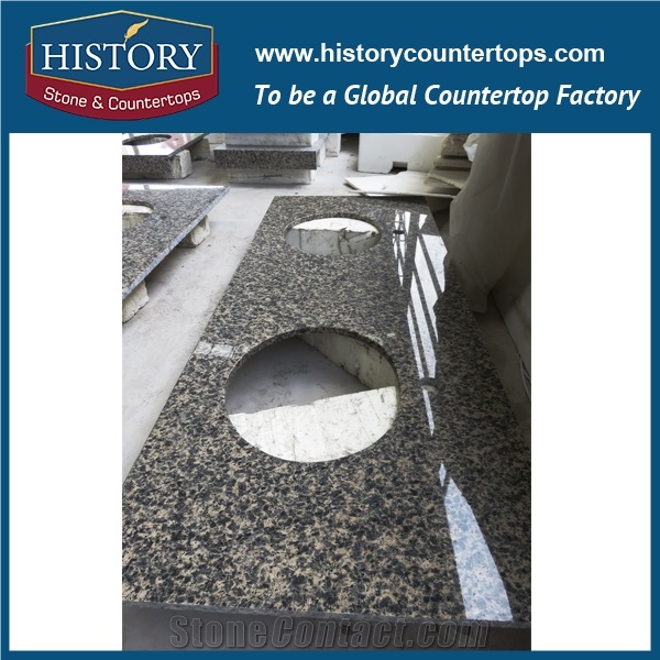 History Stone Hg038a G5158 Yellow Leopard Skin Flower Bainbrook Brown Double Ogee Standard Prefab Size Custom Made Countertops & Bathroom Vanity Top