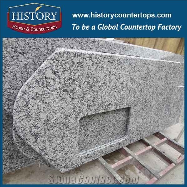 History Stone Hg067 Apray White Single Ogee Edge Modern Polished Prefabricated Machine Cut Options for Countertops & Bathroom Vanity Top on Sale
