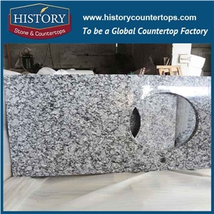 History Stone Hg067 Apray White Single Ogee Edge Modern Polished Prefabricated Machine Cut Options for Countertops & Bathroom Vanity Top on Sale
