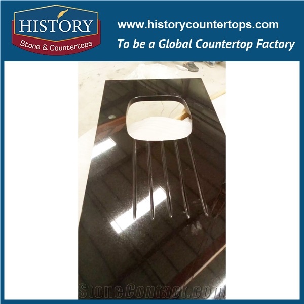 History Stone Hg076 China Black Beveld Edge Excellent Precut Natural Polished Home Base Cut to Size Material for Bathroom Countertopas & Vanity Tops