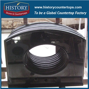 History Stone Hg076 China Black Latest Type with Straight Edges Antique Polishing Pre Cut Delicate Bathroom Design for Home Countertops & Vanity Top