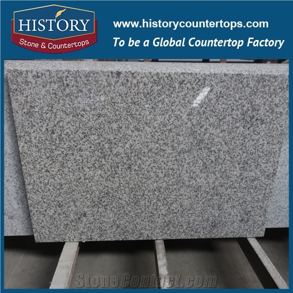 History Stone Hg079 G655 Tong White Precut Half Bullnose Four Edges Polished Custom Size Countertops & Bathroom Vanity Top for Domestic Decoration