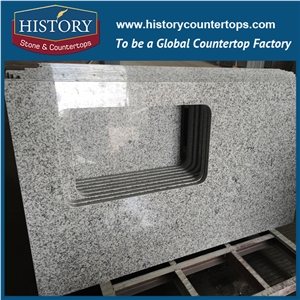 History Stone Hg079 G655 Tong White Precut Half Bullnose Four Edges Polished Custom Size Countertops & Bathroom Vanity Top for Domestic Decoration