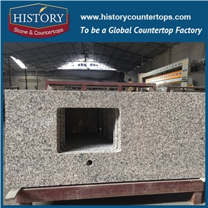 History Stone Hg079 G655 Tong White Precut Half Bullnose Four Edges Polished Custom Size Countertops & Bathroom Vanity Top for Domestic Decoration