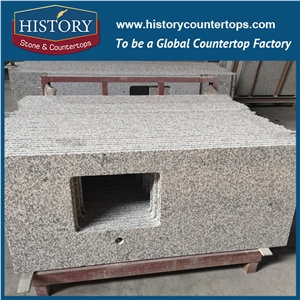History Stone Hg079 G655 Tong White Precut Half Bullnose Four Edges Polished Custom Size Countertops & Bathroom Vanity Top for Domestic Decoration