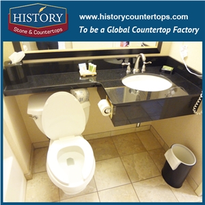 History Stone Hg086 Mongolia Black Radius Top Wholesale Shaped Commercial Integrated Design Solid for Building Countertop, Bathroom Vanity Tops, Bath Top