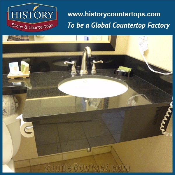 History Stone Hg086 Mongolia Black Radius Top Wholesale Shaped Commercial Integrated Design Solid for Building Countertop, Bathroom Vanity Tops, Bath Top