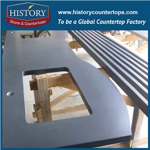 History Stone Hg086 Mongolia Black Radius Top Wholesale Shaped Commercial Integrated Design Solid for Building Countertop, Bathroom Vanity Tops, Bath Top