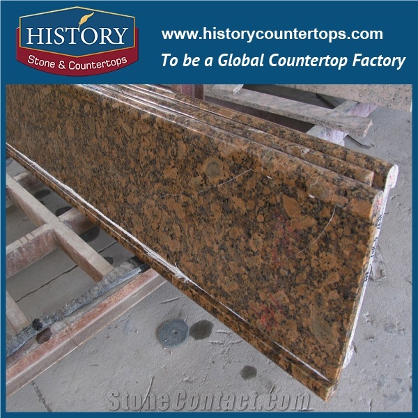 History Stone Hgj020 Giallo Fiorito Radius Top Wholesale Shaped Commercial Integrated Design Replacement for Building Countertop, Coffee Table, Bar Tops, Island Tops