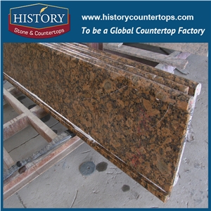 History Stone Hgj020 Giallo Fiorito Radius Top Wholesale Shaped Commercial Integrated Design Replacement for Building Countertop, Coffee Table, Bar Tops, Island Tops